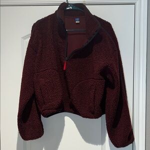 Old Navy Burgundy Fleece Jacket Sz Small